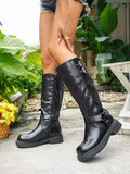 Round Toe Block Heels Boots
