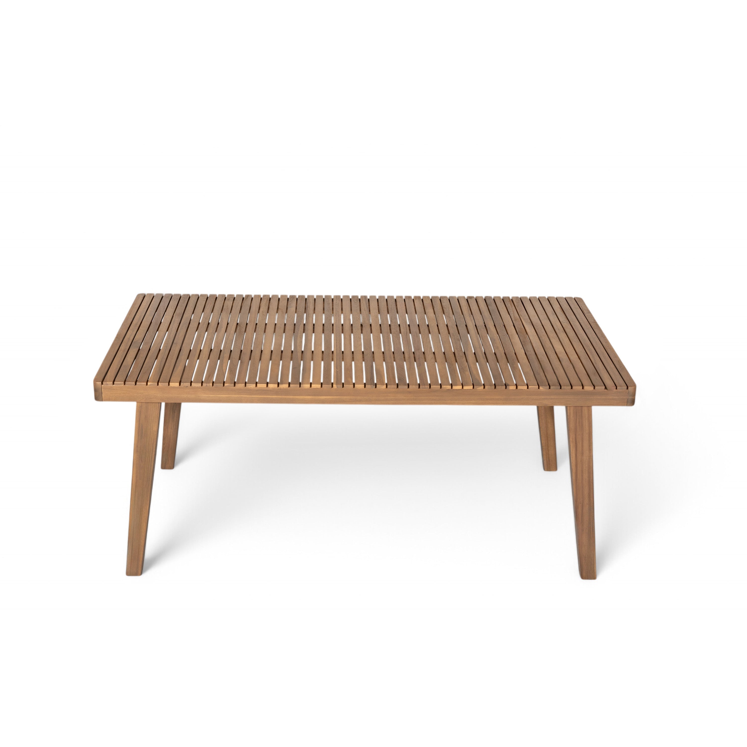 69' Acacia Wood Outdoor Dining Table with Slatted Top, 300 lbs Weight Capacity, Ideal for Patio & Garden Gatherings, Brown