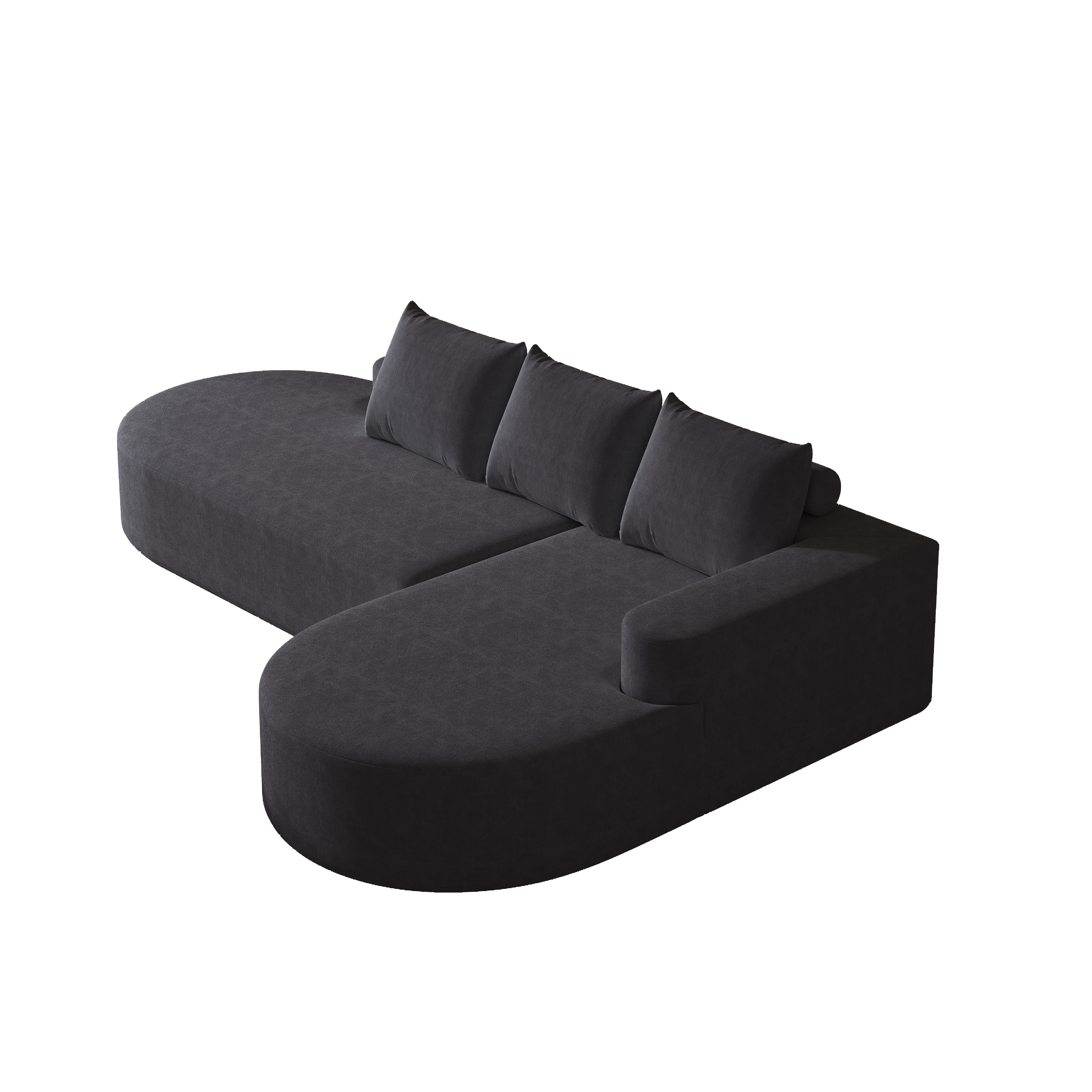 Modern Curved sofa ,Chenille Upholstered Sectional Sofa Couch Set,Modular 108.5' L Shaped Sectional Living Room Sofa Set With 3 Pillows,Free Combination Sofa Couch for Living Room,Bedroom
