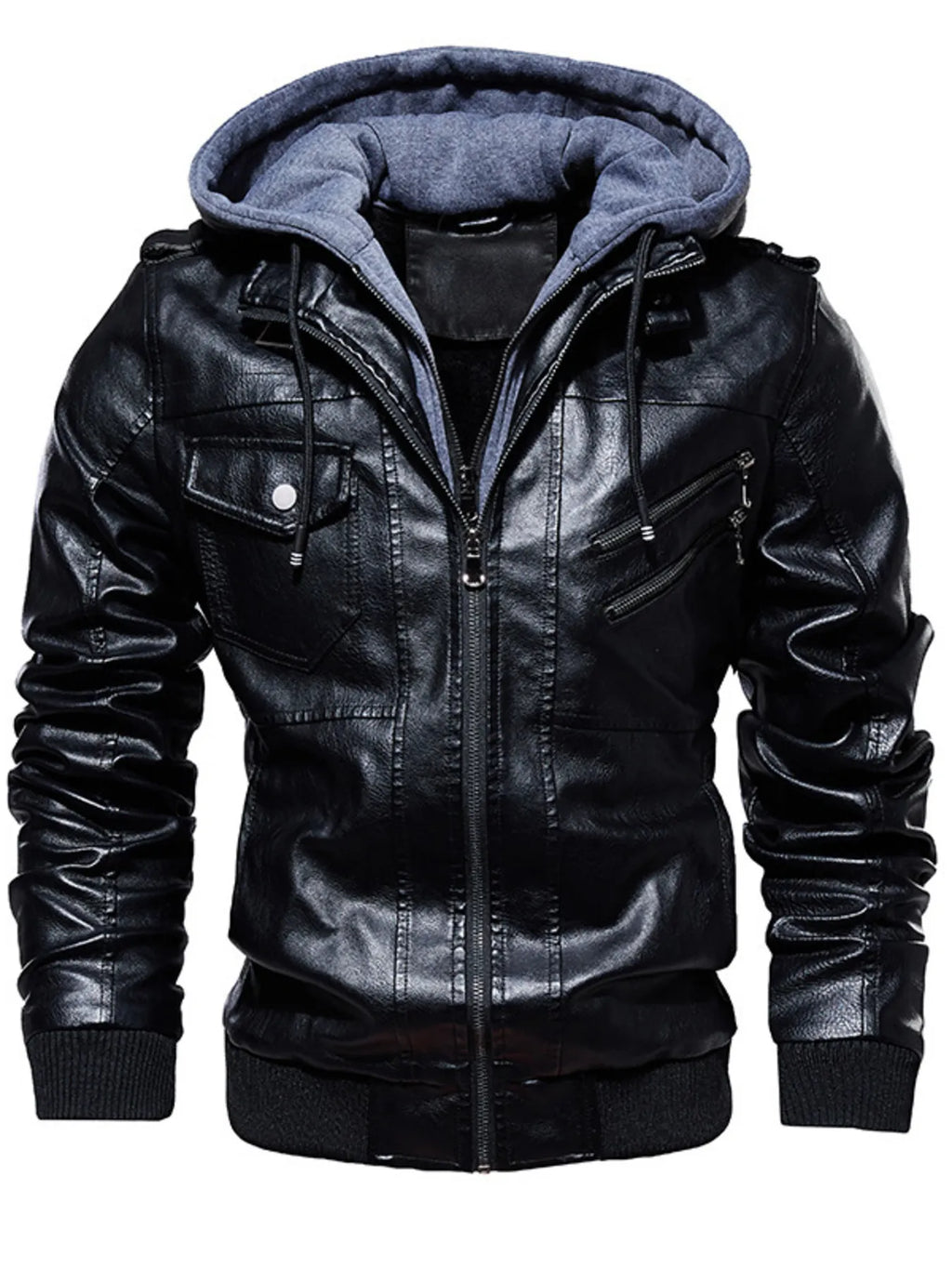Zip Up Drawstring Hooded Jacket