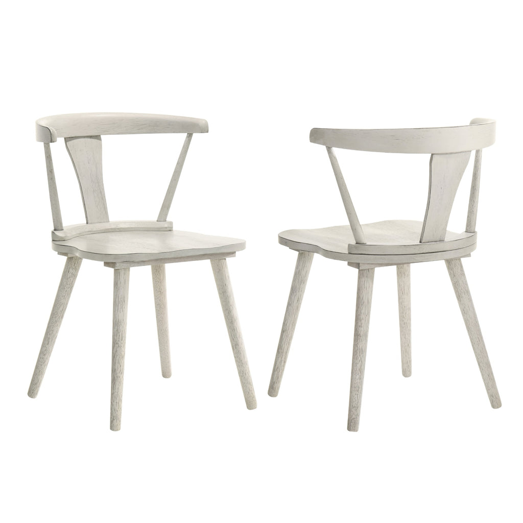 2-Piece Rustic Dining Side Chair Set, Solid Wood Frame, Farmhouse Modern Design, Easy Assembly
