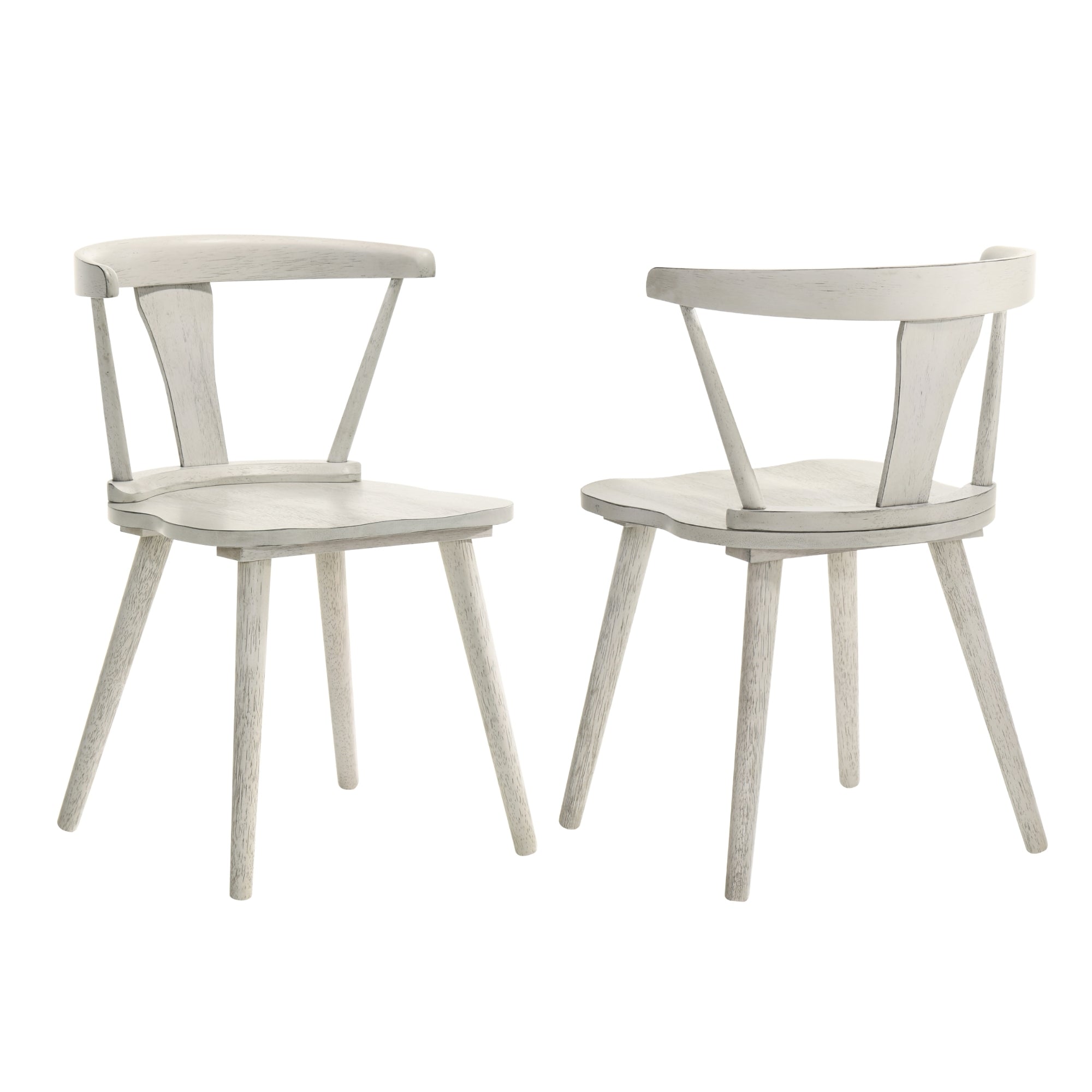 2-Piece Rustic Dining Side Chair Set, Solid Wood Frame, Farmhouse Modern Design, Easy Assembly