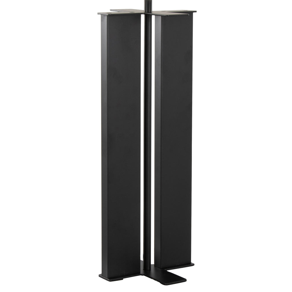 Cosmo 28' Contemporary Metal Table Lamp in Black Metal and White Linen by LumiSource