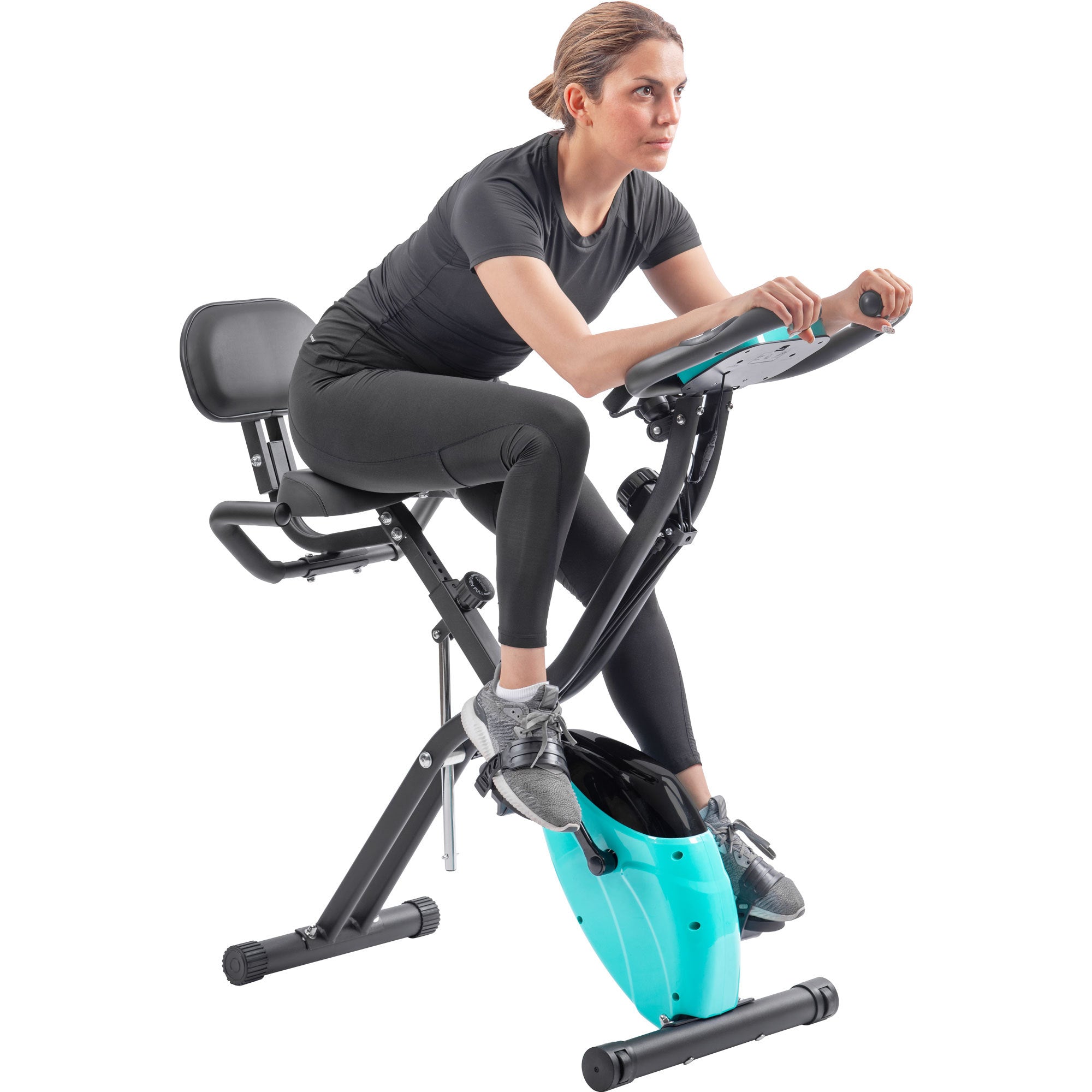 Exercise Bike,Workout Bikes for Home,Folding Stationary Bikes for Home with 16-Level Magnetic Resistance, 300LBS Capacity X-Bike Indoor Exercise Equipment with Heart Rate Sensor & LCD Monitor