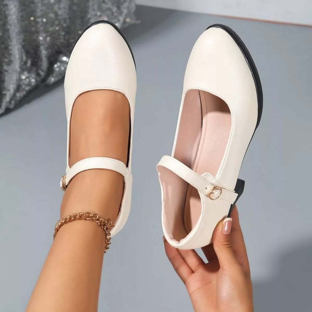 Buckle Block Heels Pumps