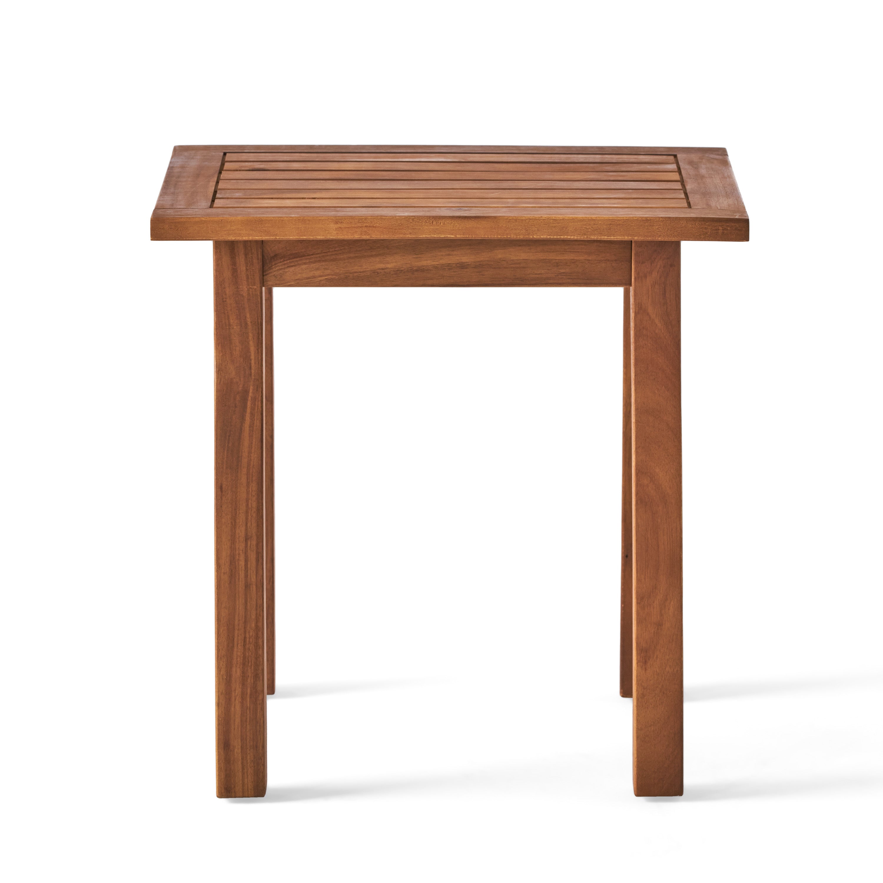 Kinesis Outdoor Side Table with Slatted Top and Wood Frame, Teak