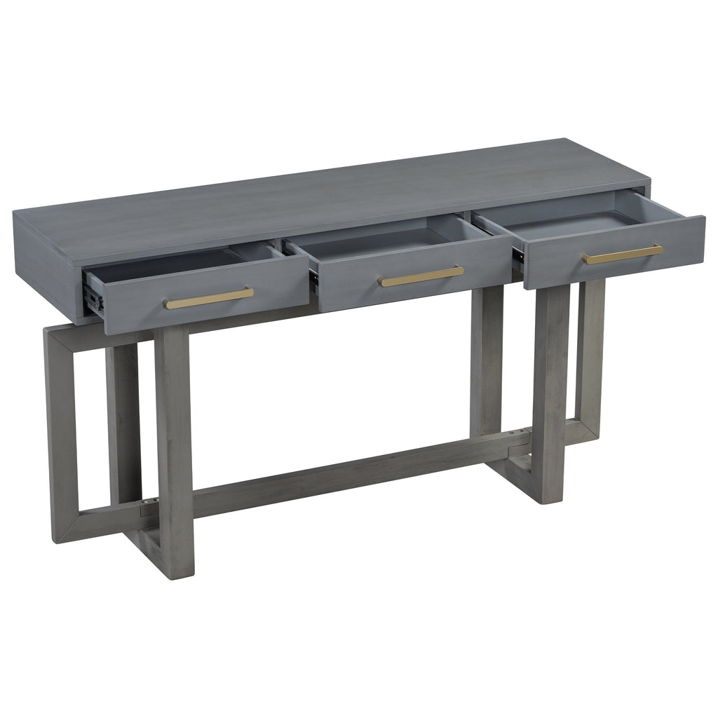 U_STYLE Elegant Console Table with Three Drawers, Extra Long Entryway Table for Entryway, Hallway, Living Room, Foyer, Corridor