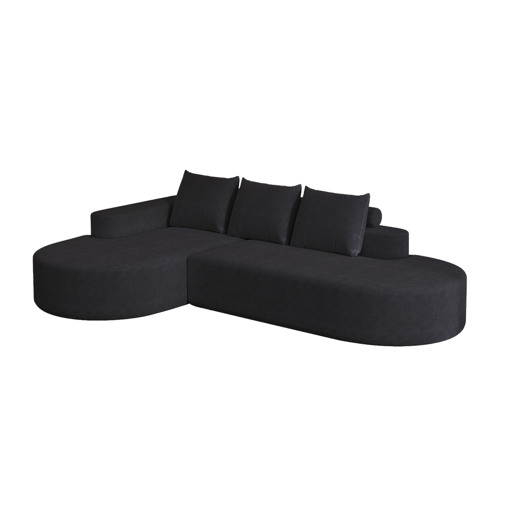 Modern Curved sofa ,Chenille Upholstered Sectional Sofa Couch Set,Modular 108.5' L Shaped Sectional Living Room Sofa Set With 3 Pillows,Free Combination Sofa Couch for Living Room,Bedroom