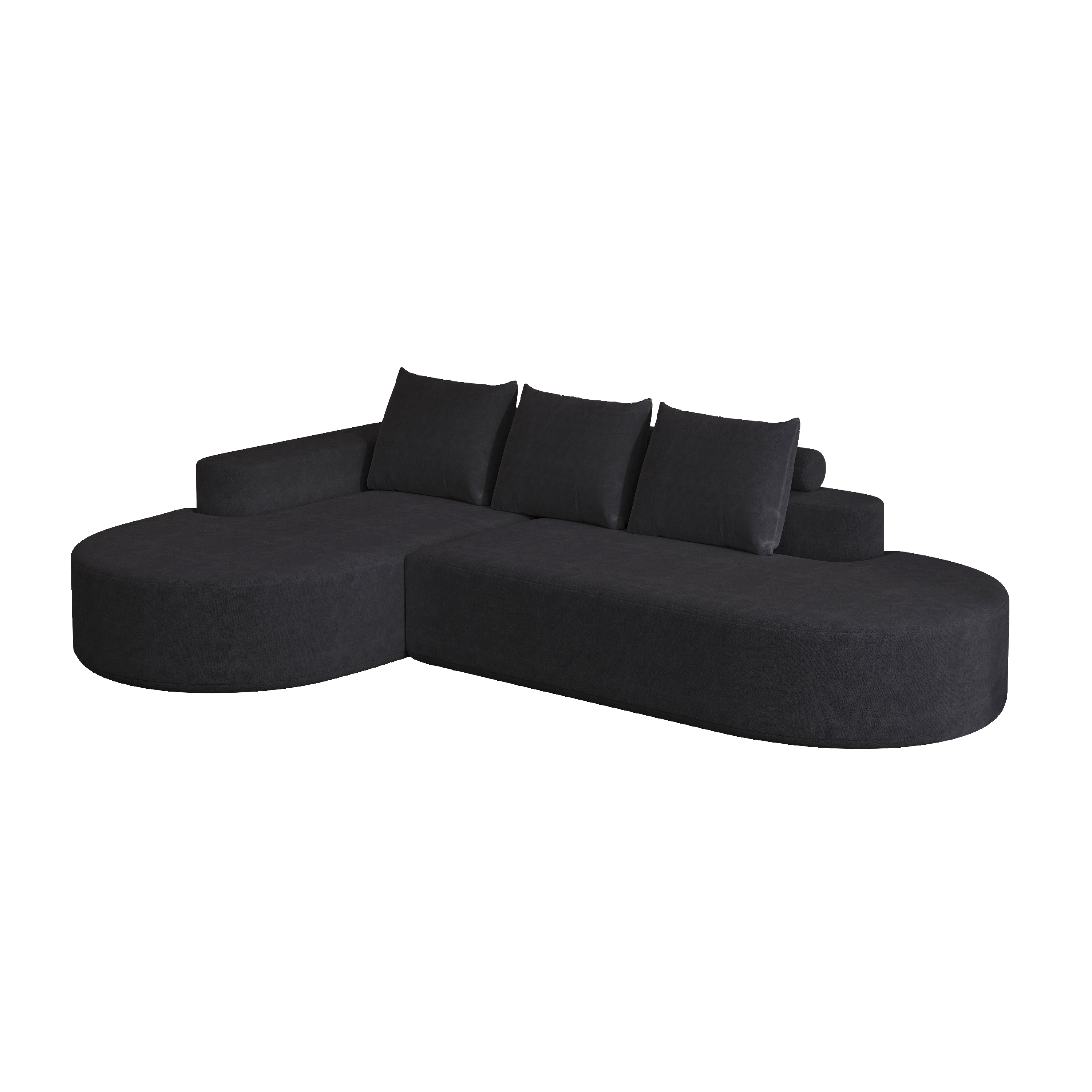 Modern Curved sofa ,Chenille Upholstered Sectional Sofa Couch Set,Modular 108.5' L Shaped Sectional Living Room Sofa Set With 3 Pillows,Free Combination Sofa Couch for Living Room,Bedroom