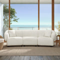 98.5 ' Curved Designed Contemporary 3-Seater Sofa in Beige: Plush Seating, Streamlined Design, and Durable Frame – Ideal for Stylish Living Spaces