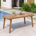 69' Acacia Wood Outdoor Dining Table with Slatted Top, 300 lbs Weight Capacity, Ideal for Patio & Garden Gatherings, Brown