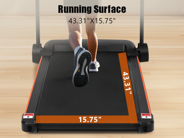 Treadmills for Home, 2.5HP Quiet Folding Treadmill with Heart Rate Sensor, 300lbs Weight Capacity, 7.5MPH, Incline Treadmill With USB Charge Station For Android & Bluetooth Speaker, 6 Shock-Absorbing