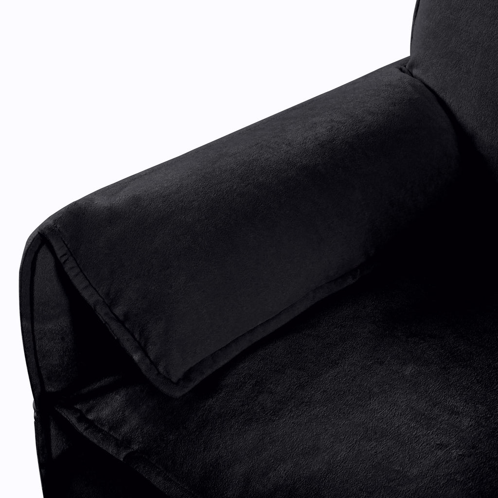Deep Seat Sectional Cloud Sofa with 2 Ottomans & Soft Pillows, Loveseat Modular Couch for Living Room, Apartment,DIY Combination,Black
