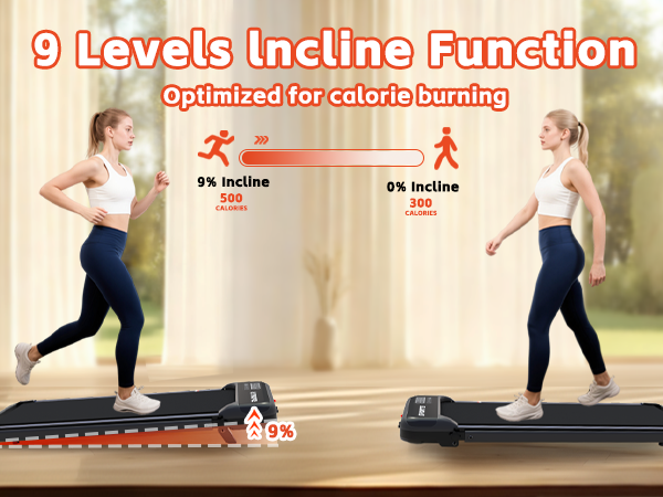 3 in 1 Under Desk Treadmill with Incline,Foldable Treadmills for Home, Walking Pad with Handle Bar for Walking and Jogging, with Remote Control & LED Display