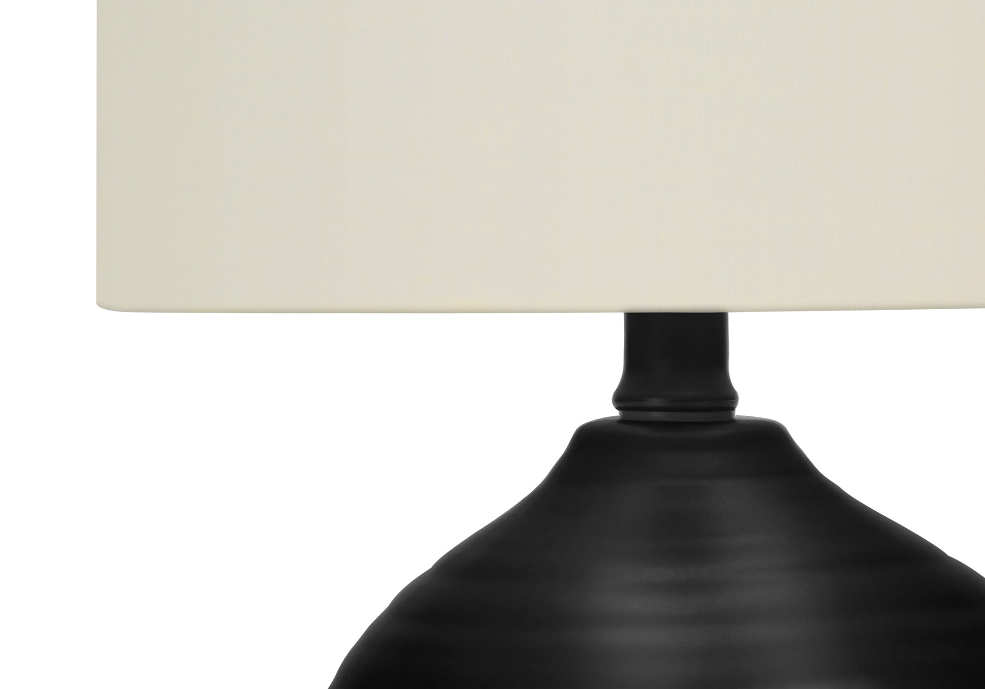 Lighting, 17'h, Table Lamp, Black Ceramic, Ivory / Cream Shade, Transitional