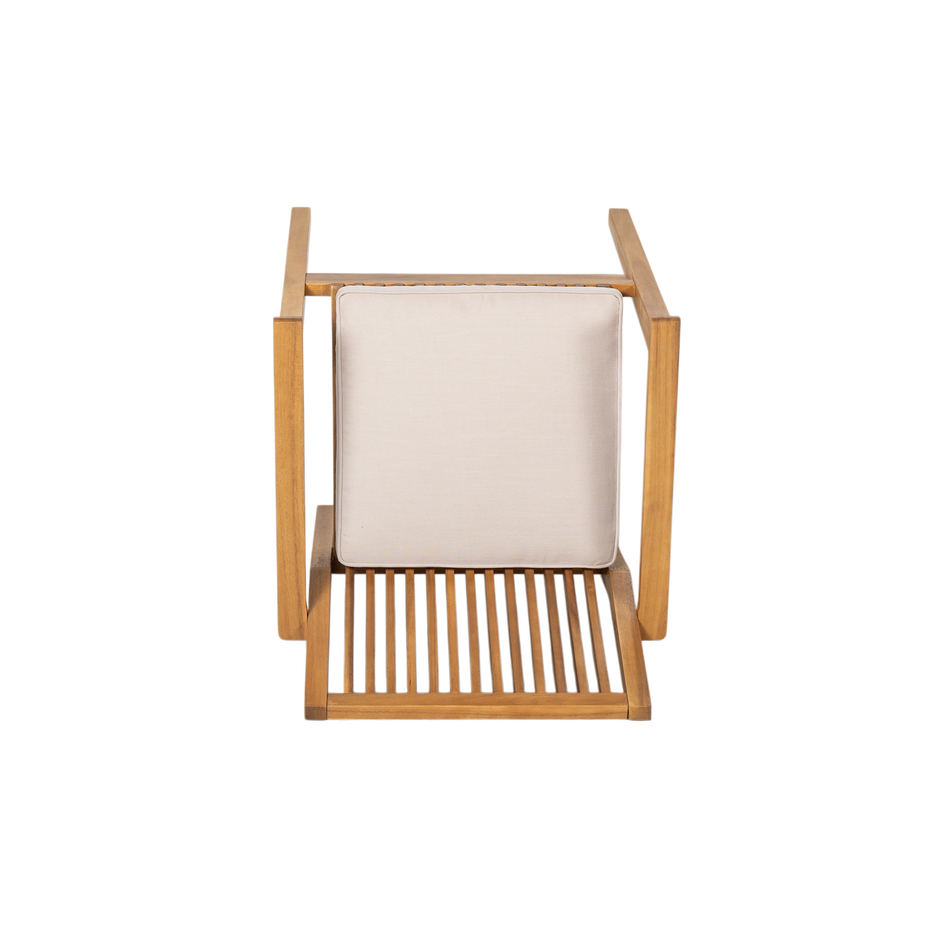 Durable 7 - Piece Patio Furniture Set Acacia Wood Table and 6 Heavy-Duty Cushioned Chairs, Natural