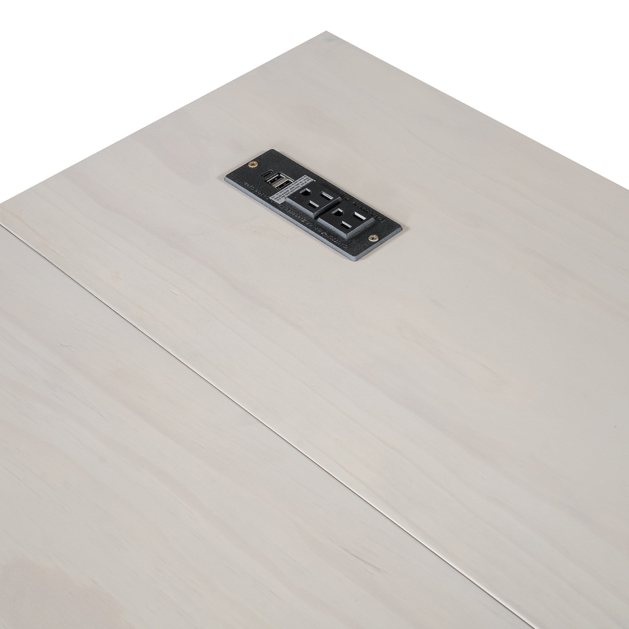 Queen Size Murphy Bed with Large Drawers & USB Ports,Brushed White
