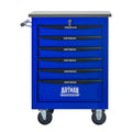 6 Drawers Multifunctional Tool Cart with Wheels,Metal Rolling Tool Cart Storage for Garage Workshop Warehouse Repair Shop--With Stainless Steel Roof- BLACK&BLUE