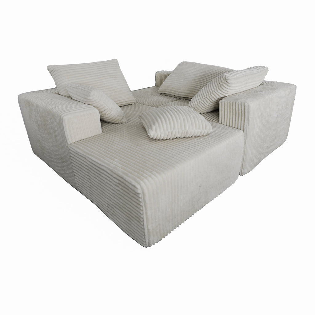 Corner combination sofa, sectional sofa ,couch sofa,sofa bed, made of high-density sponge and soft plush fabric, with multiple combinations available(beige)