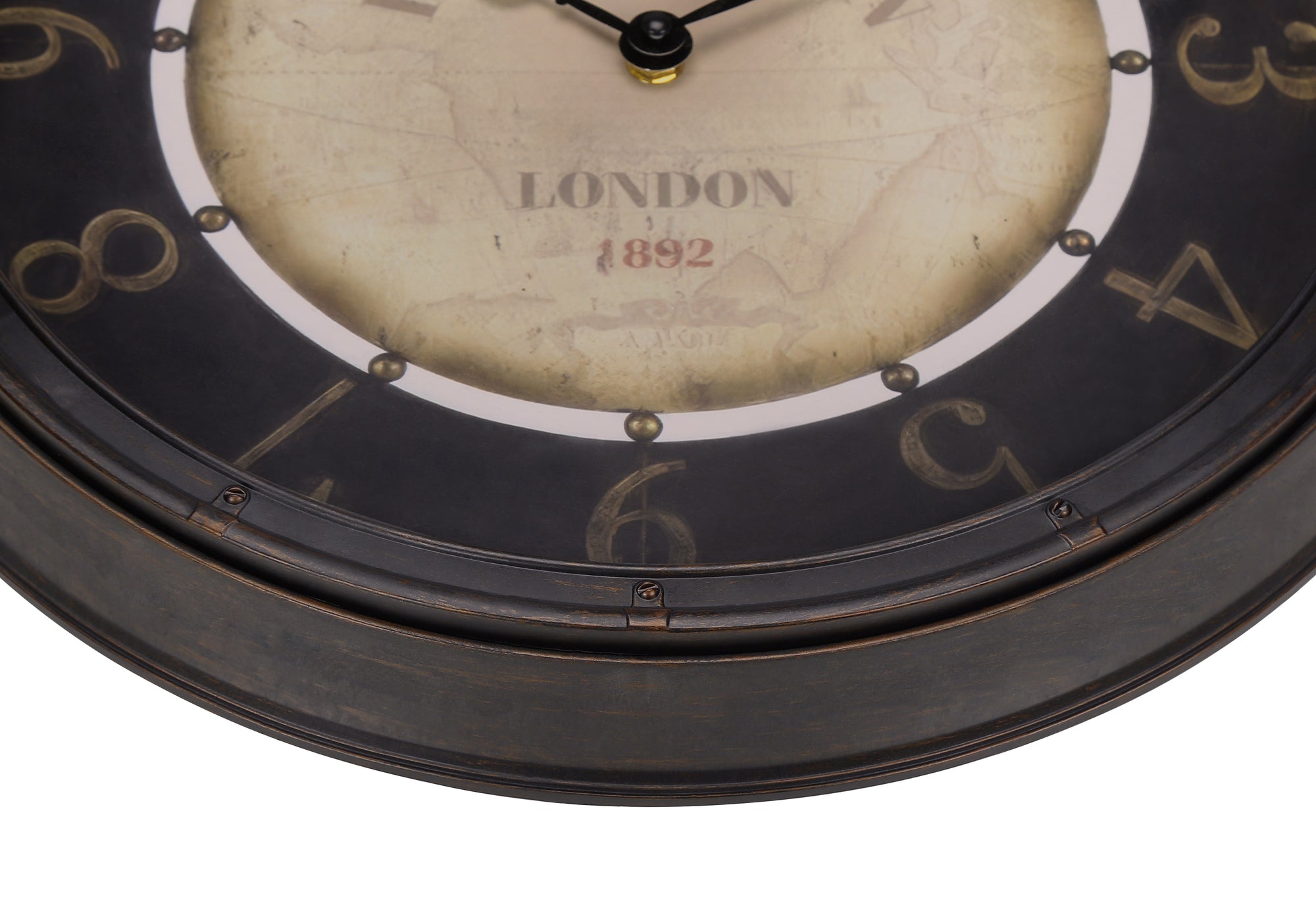 Clocks, 16' Round, Wall Clock, Antique Brown, Transitional