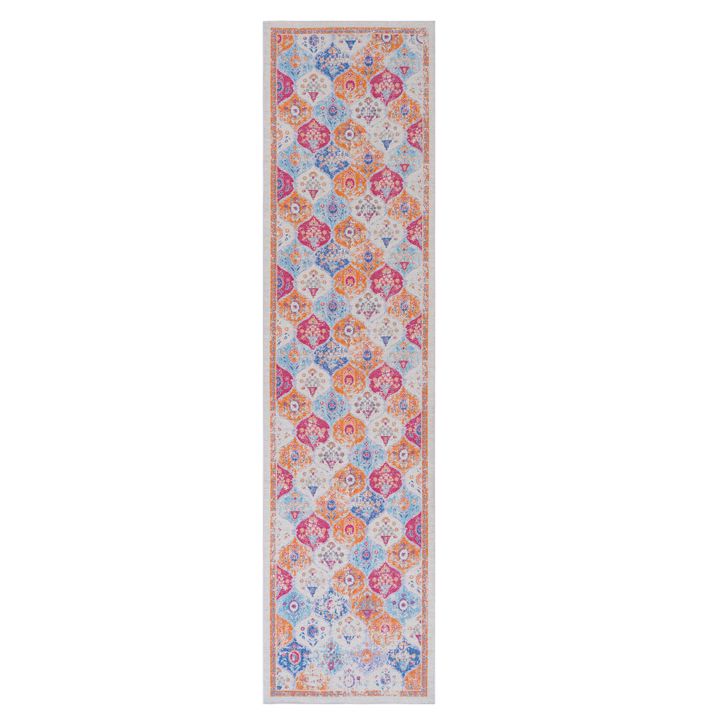 Naar 2'6''x10' Cream Area Rug, Washable Rug, Low-Pile, Non-Slip, Non-Shedding, Foldable, Kid & Pet Friendly - Area Rugs for living room, bedroom, kitchen, dining room rug, (Cream, 2'6'' x 10')
