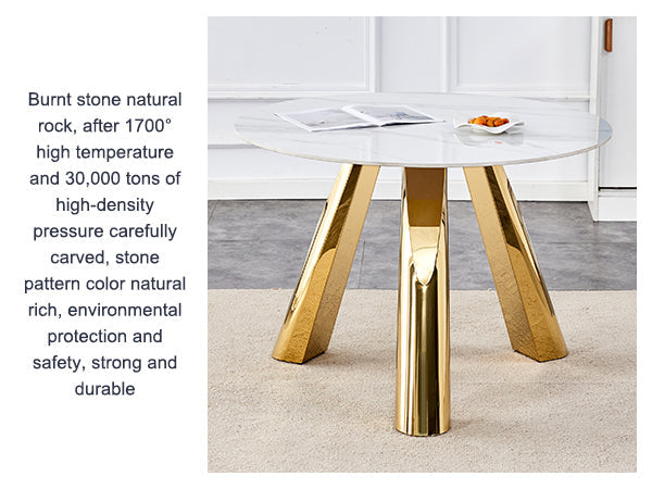 42' Luxury Sintered Stone Table: 0.45' Durable Top + 6' Steel Legs, 500lb Capacity, Stain/Heat-Resistant White/Gray Veined Surface - Modern Minimalist Design