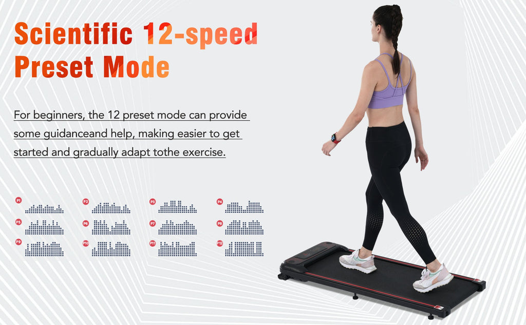 NEW Walking Pad Under Desk Treadmill for Home Office -2.5HP Walking Treadmill With Incline 0.5-4MPH 265LBS Capacity Treadmill for Walking Running - Wristband Remote