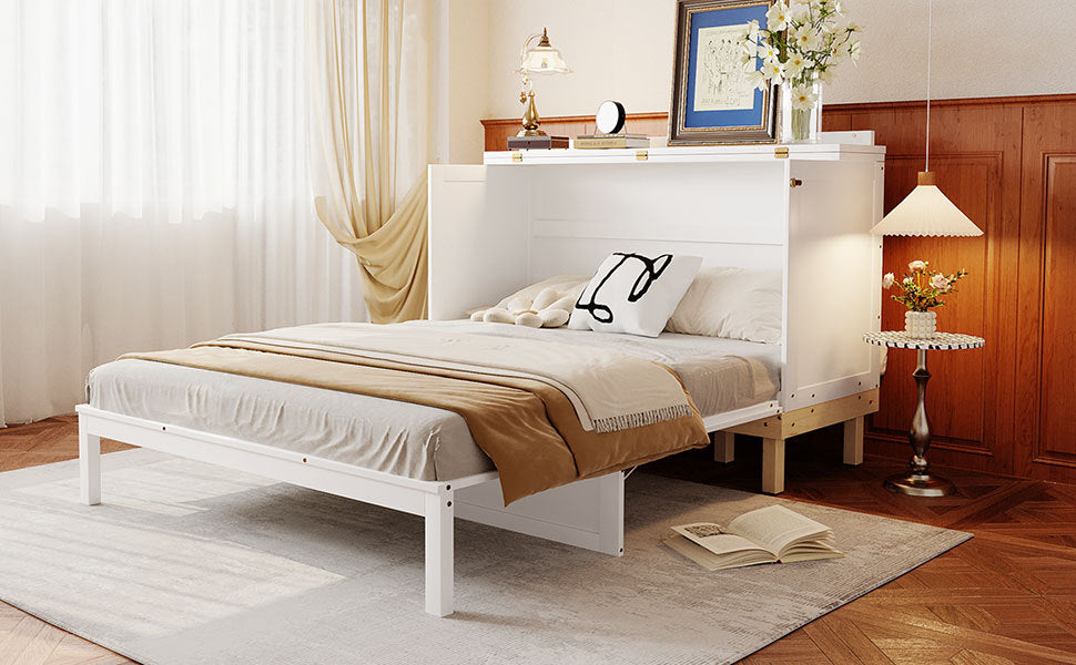 Queen Size Murphy Bed, White