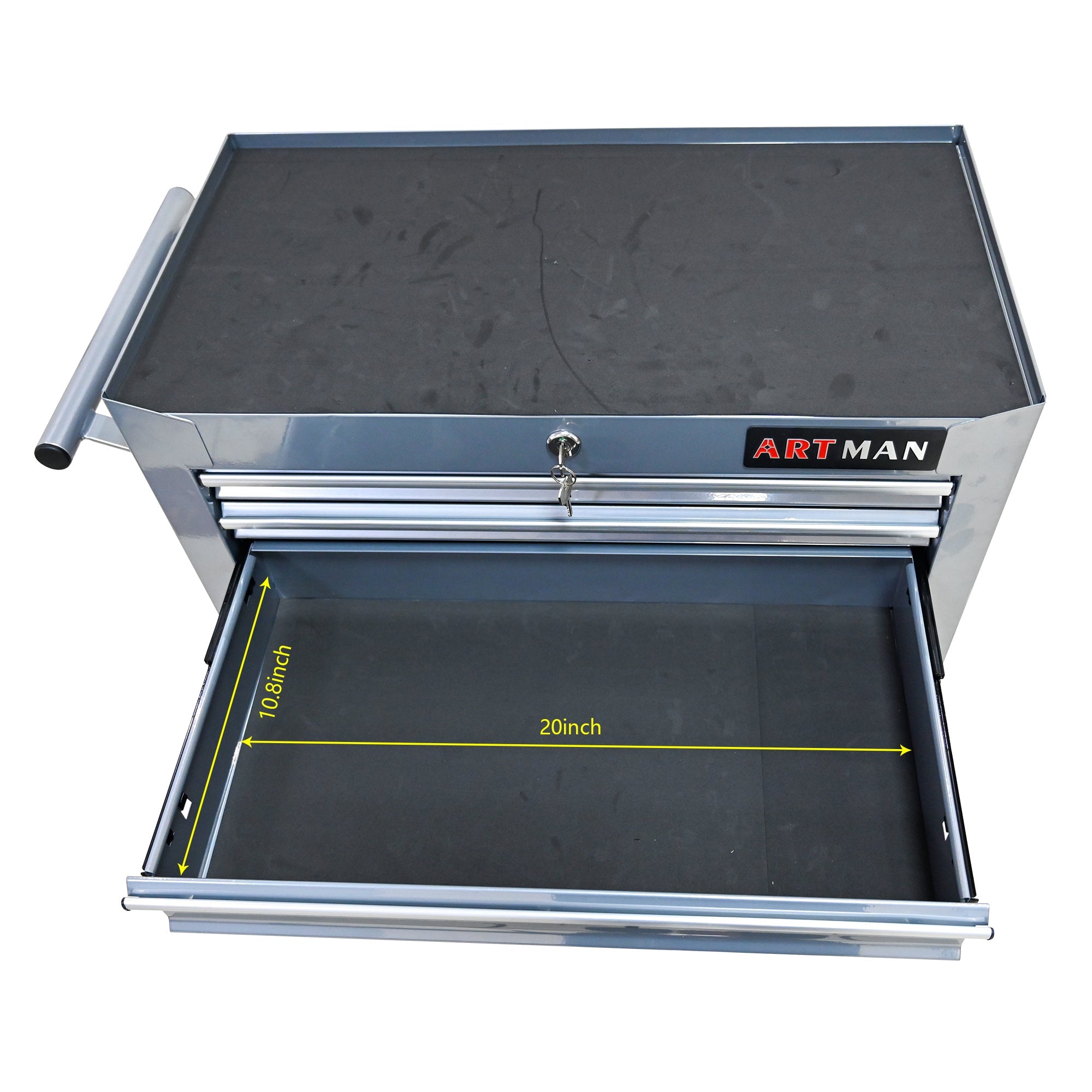 7 DRAWERS MULTIFUNCTIONAL TOOL CART WITH WHEELS-SLIVER