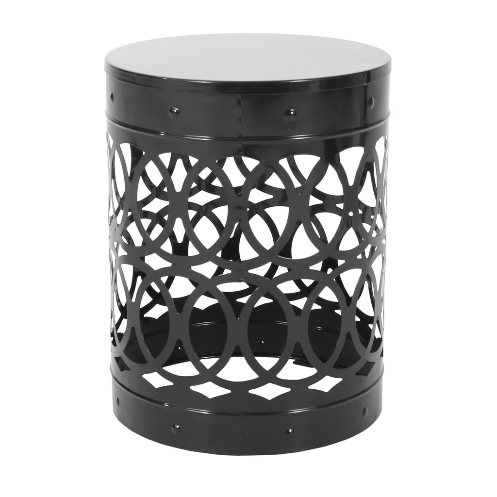 Delight Powder-coated Iron End Table, Set of 2, Black