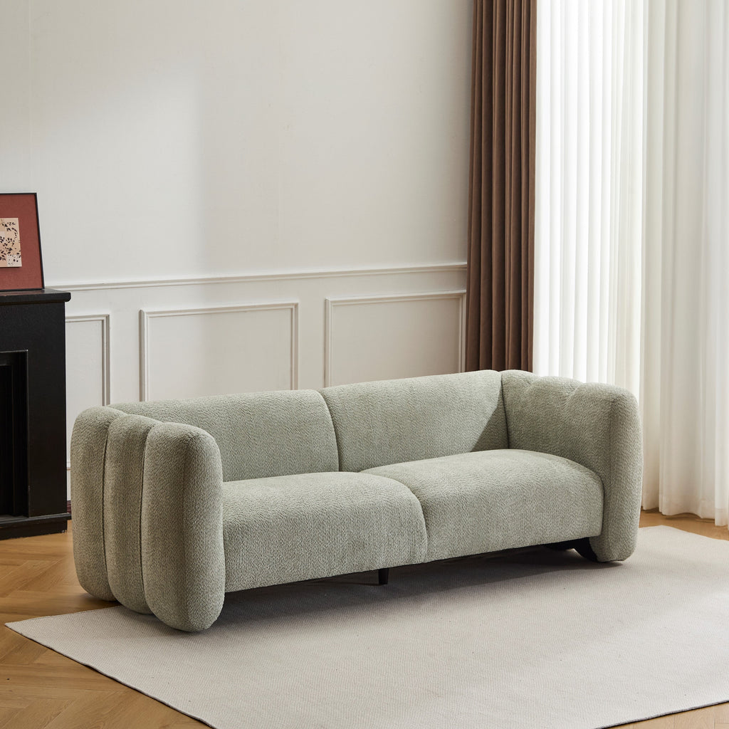 Tonson 83' 3-Seater Sofa,Wave Design, Living Rooms,Bedrooms,Apartment Office,Light Green