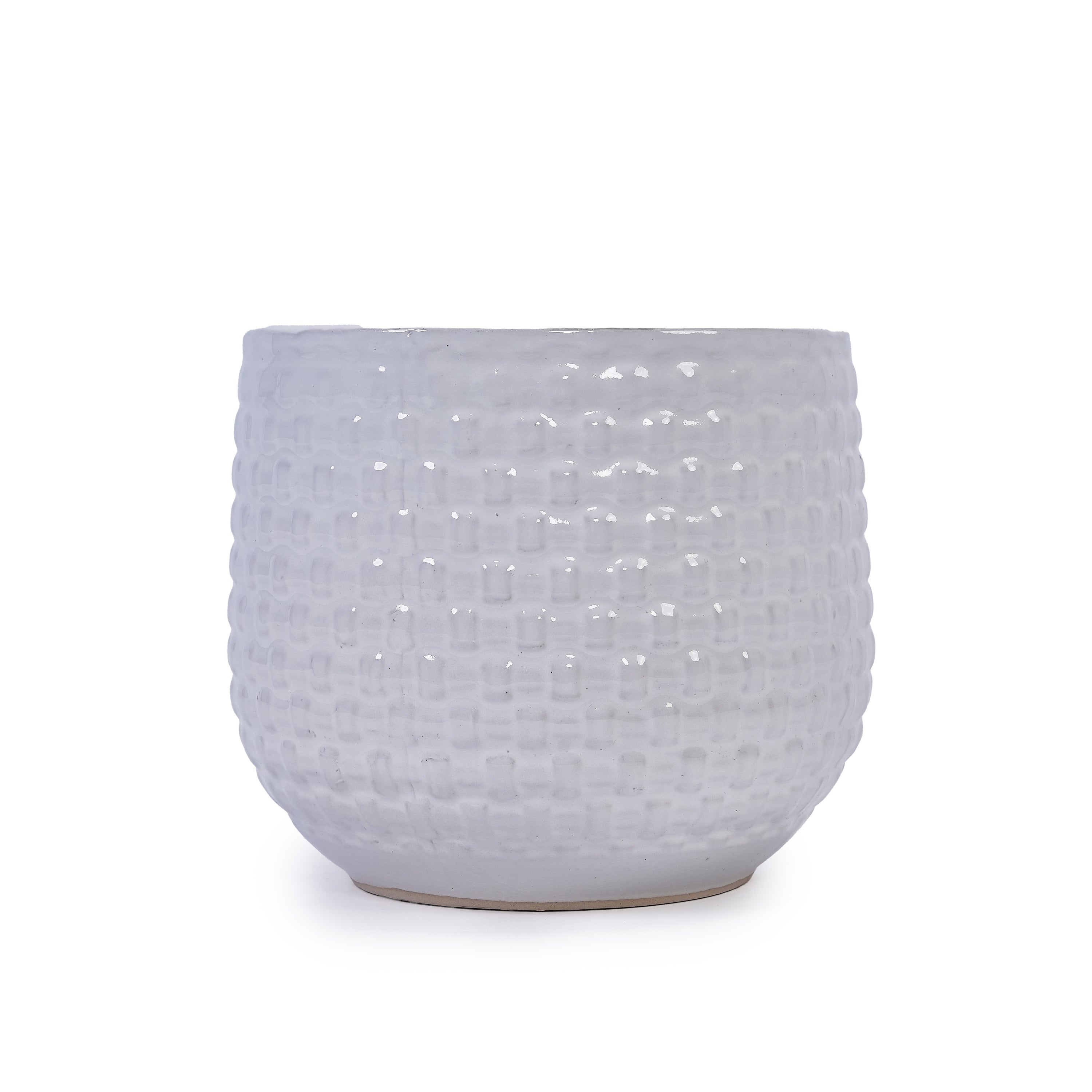 3 Pieces Ceramic Flowerpot, Modern Planter for Patio, Garden or Windowsills - Matte White