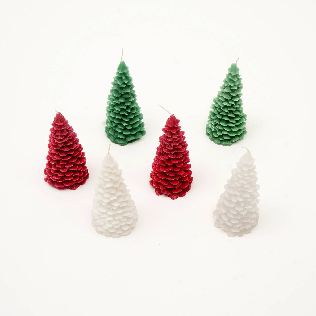 Holiday Luster Candle Box (Green, Red & White) - 6 Pcs