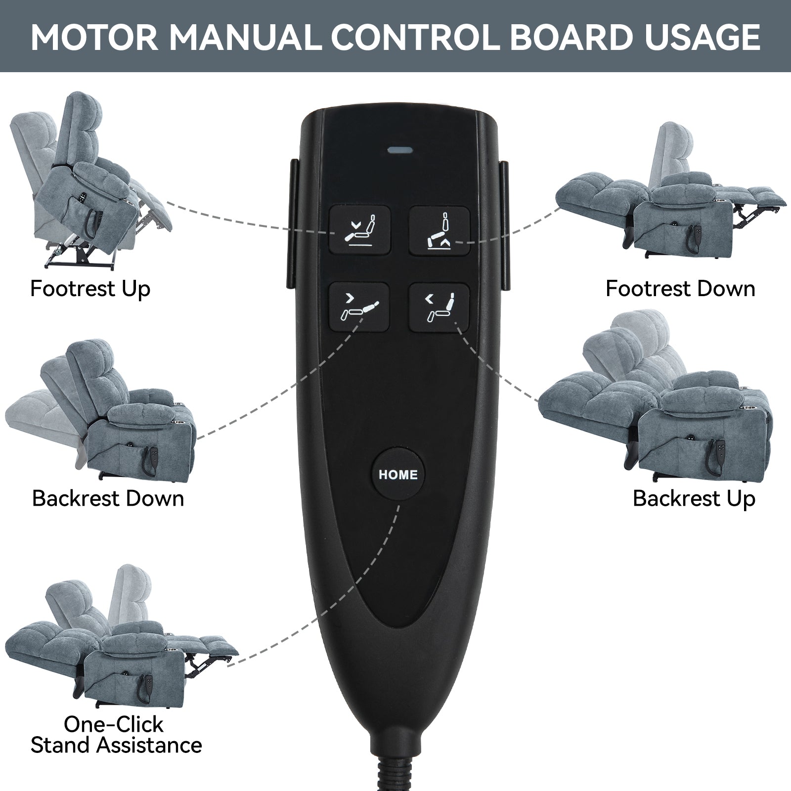 Grey Dual Motor Infinite Position Up to 350 LBS Chenille Power Lift Recliner Chair, Heavy Duty Motion Mechanism with 8-Point Vibration Massage and Lumbar Heating, Dual Cup Holders