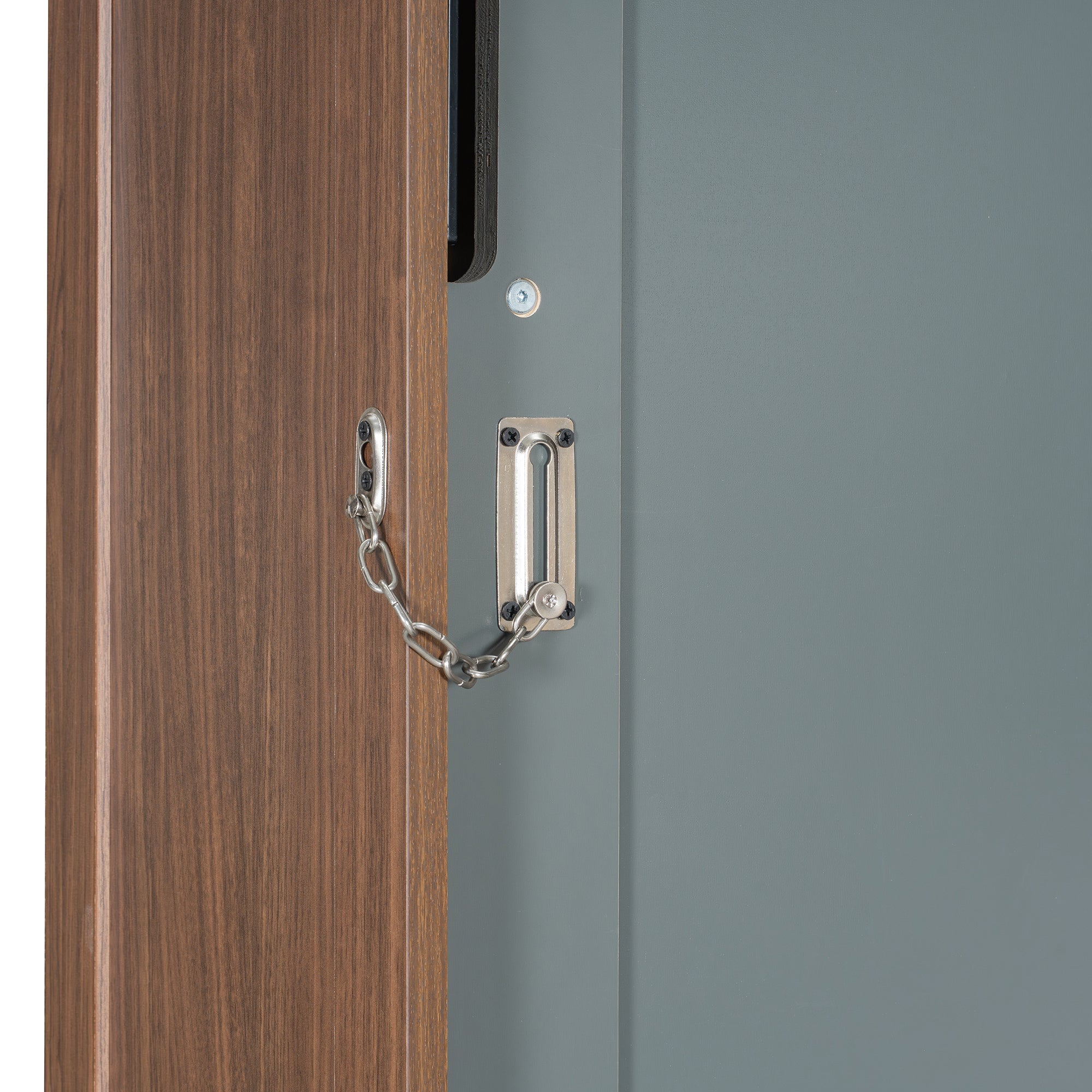Full Size Murphy Bed with Foldable Desk – Space Saving Wall Bed - Walnut & Gray
