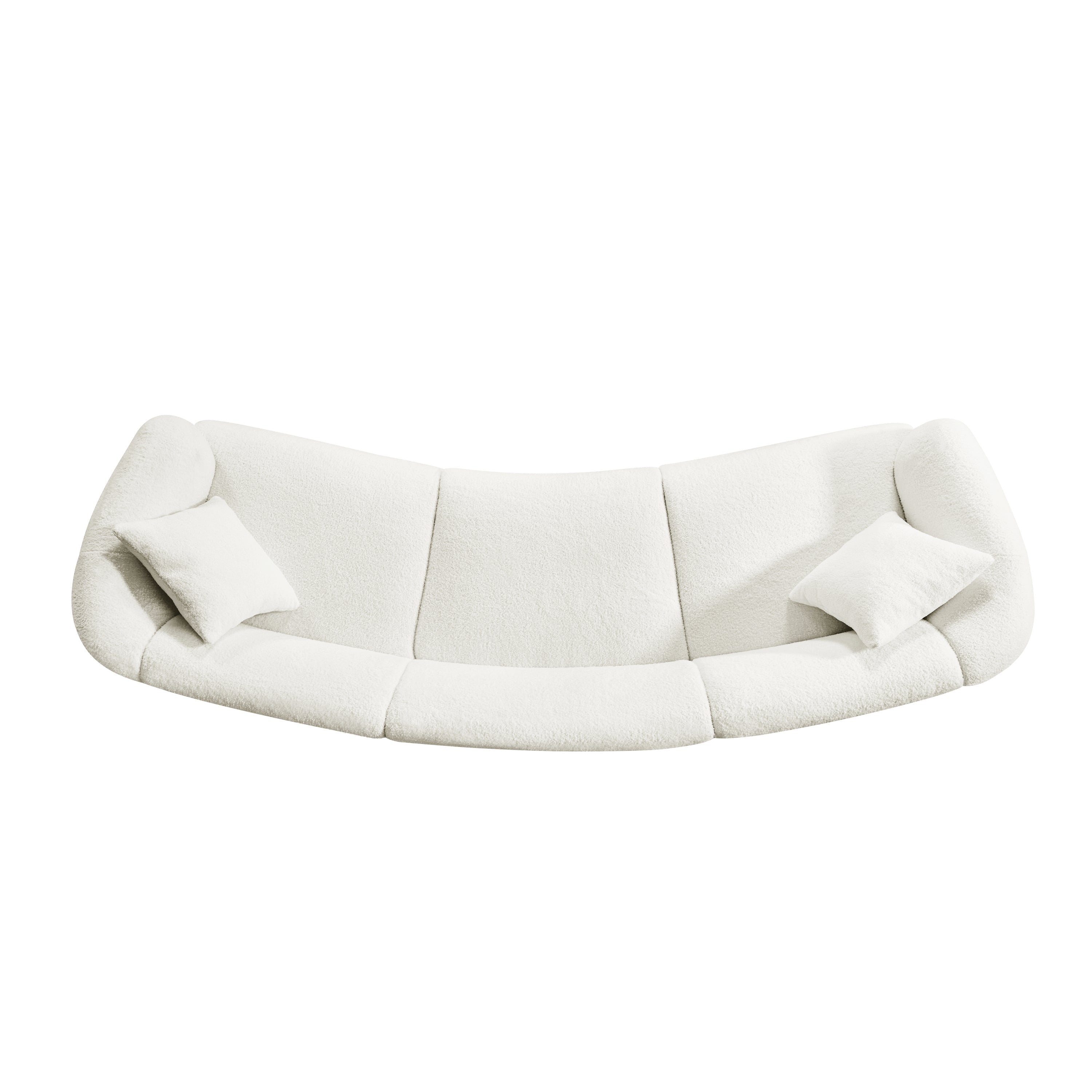 98.5 ' Curved Designed Contemporary 3-Seater Sofa in Beige: Plush Seating, Streamlined Design, and Durable Frame – Ideal for Stylish Living Spaces