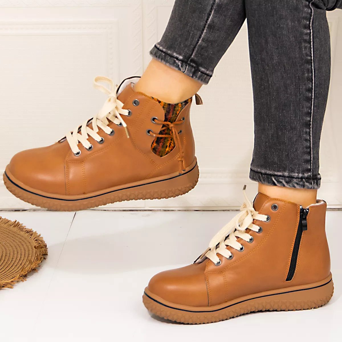 Round Toe Platform Boots