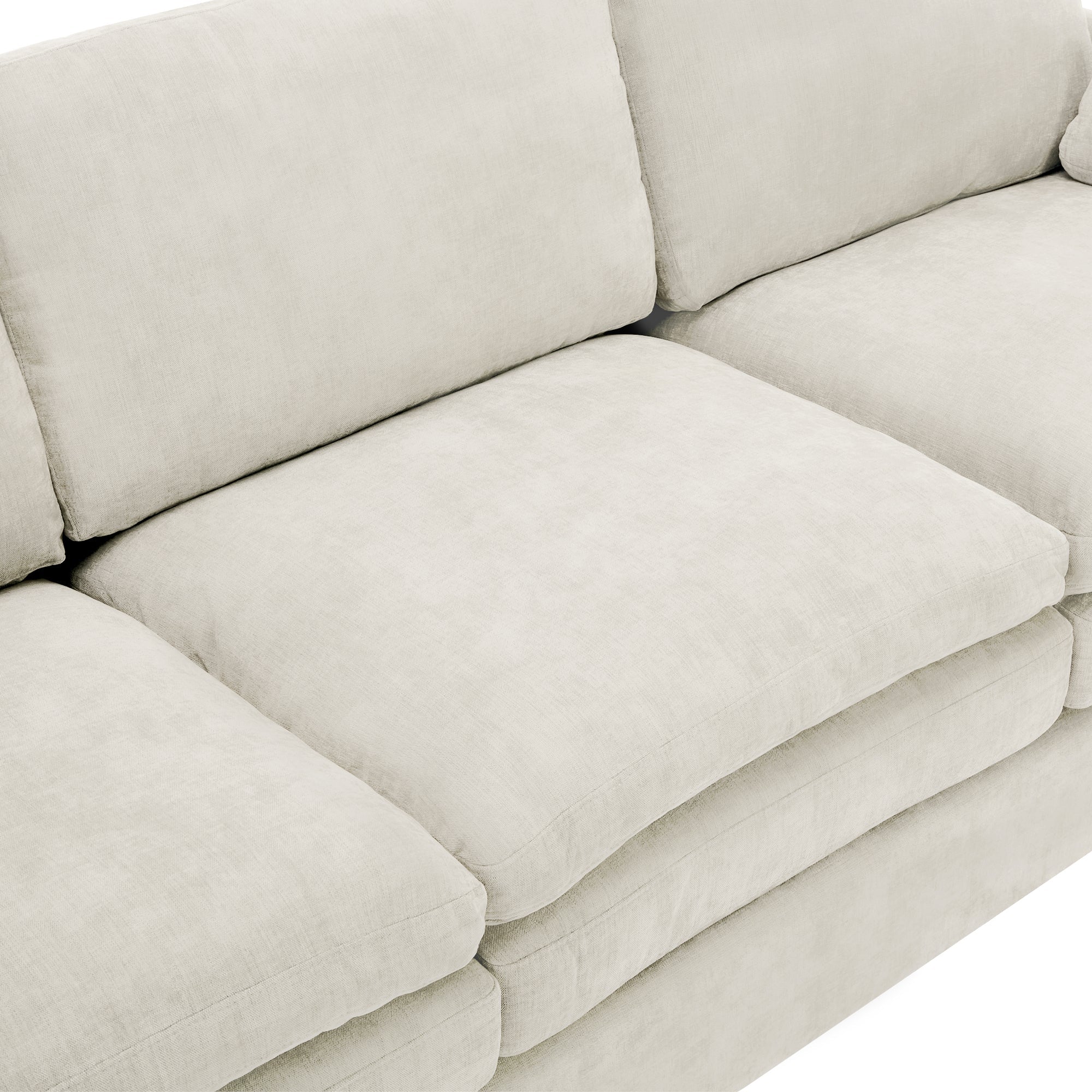 Cozy Upholstered Sofa Set Oversized Comfy Cloud Sofa Double Cushion Sofa Group Plush Cushion Sofa Couch for Living Room, Beige