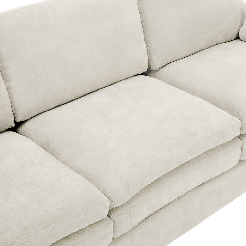 89'  Cozy Upholstered 3-seater Sofa Oversized Comfy Cloud Sofa Double Cushion 3-seater Sofa Plush Cushion Sofa Couch for Living Room, Beige