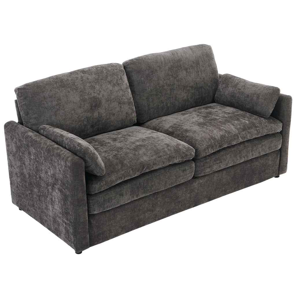 68.1' Cozy Upholstered Loveseat Sofa Oversized Comfy Comfy Cloud Sofa Double Cushion Loveseat Sofa Plush Cushion Sofa Couch for Living Room, Grey