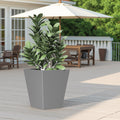 22' H Tall Metal Tapered Planter – Large Outdoor & Indoor Garden Plant Pot with Drainage Hole and Rubber Plug, Stylish Burnished Grey Finish for Home and Patio