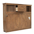 Twin Size Murphy Bed with Charging Station and Drawer in Wood Color, Solid Pine Wood + MDF