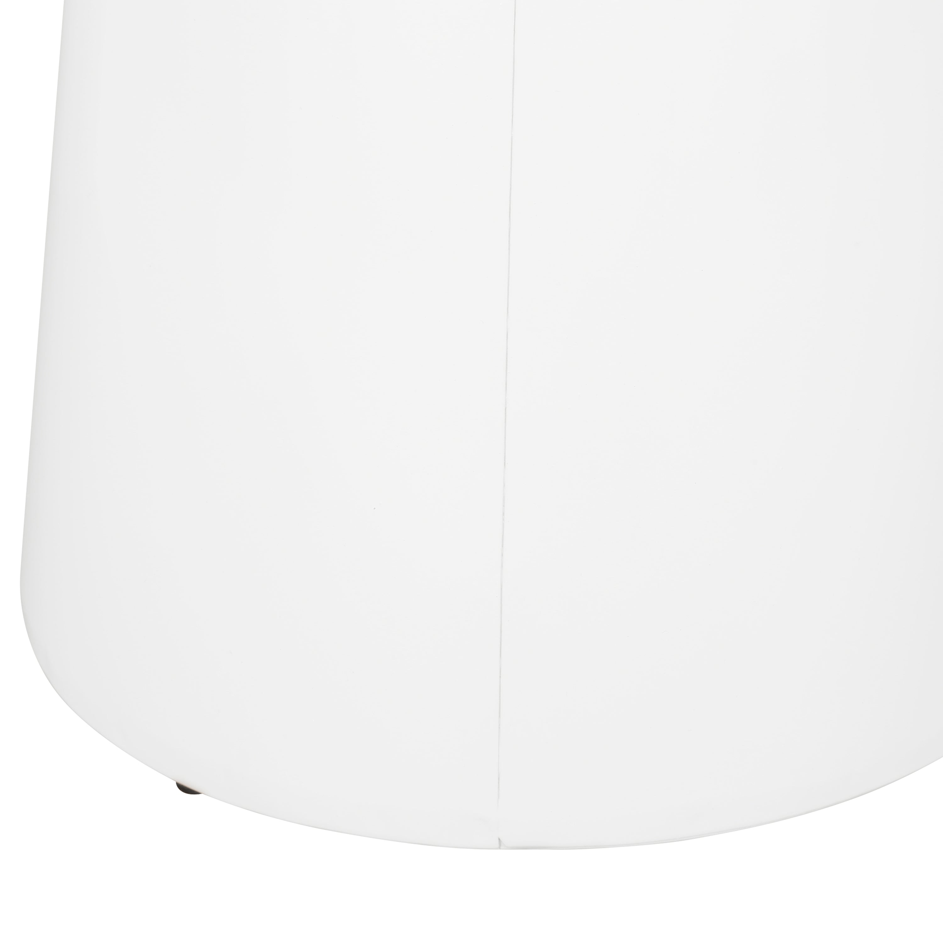 Modern Outdoor Metal End Table with Pedestal Design in White, Iron, 15 x 15 x 20.75 Inches