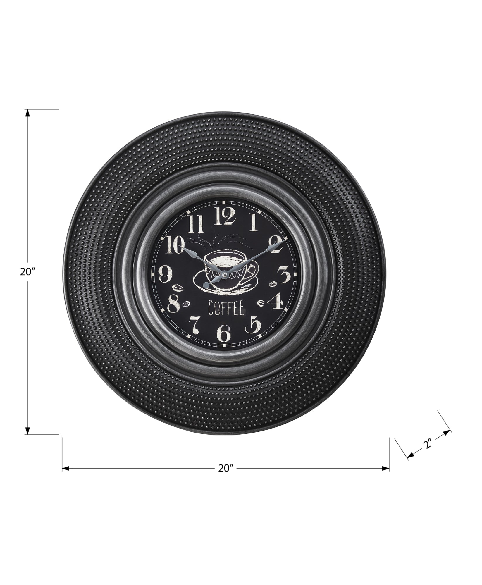 Clocks, 20' Round, Charcoal Grey, Transitional