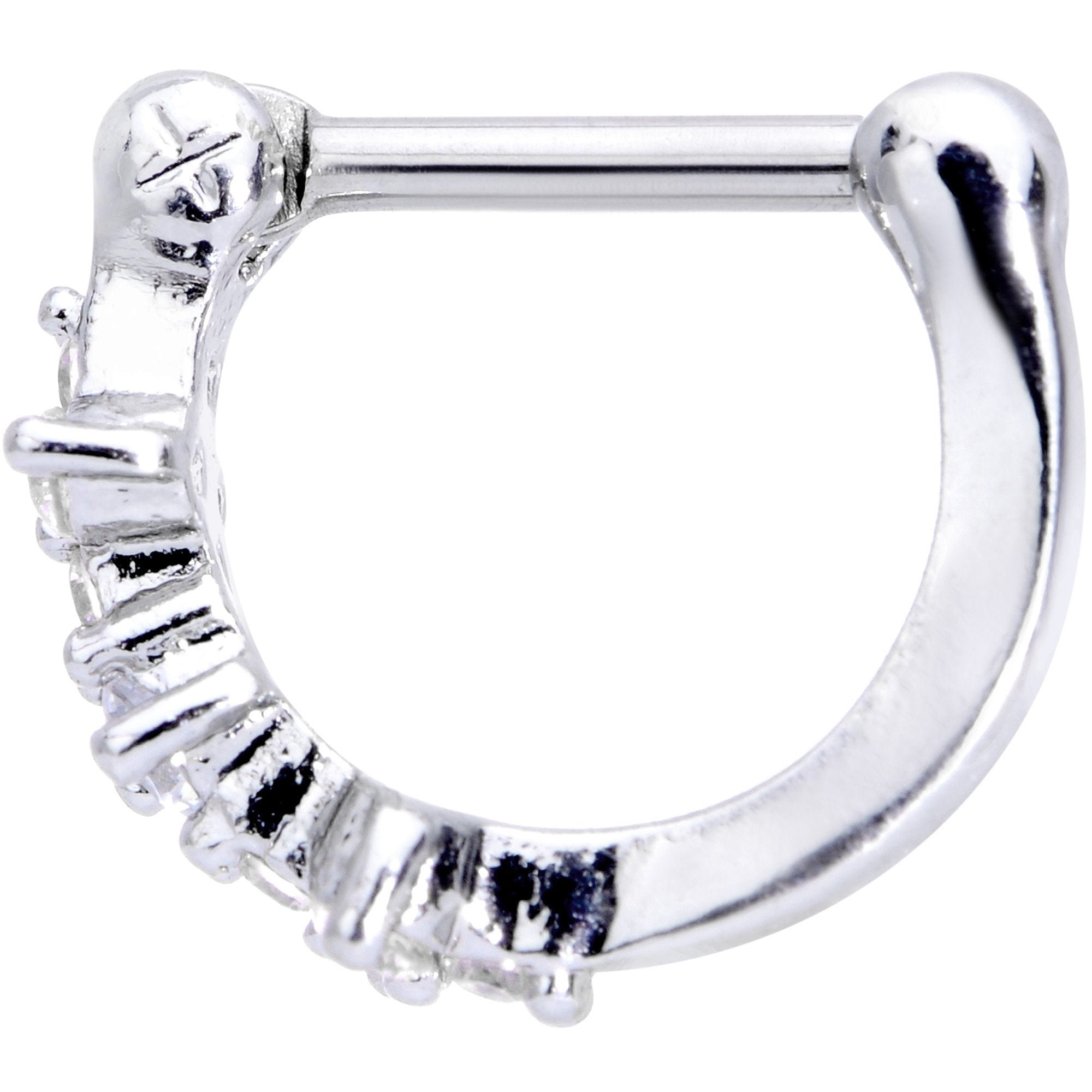 16G 5/16 Clear Gem Sparkle Hinged Cartilage Clicker