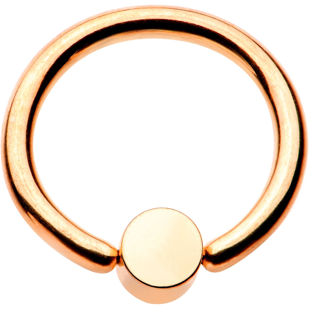 16G 5/16 White Faux Opal Rose gold IP BCR Captive Ring