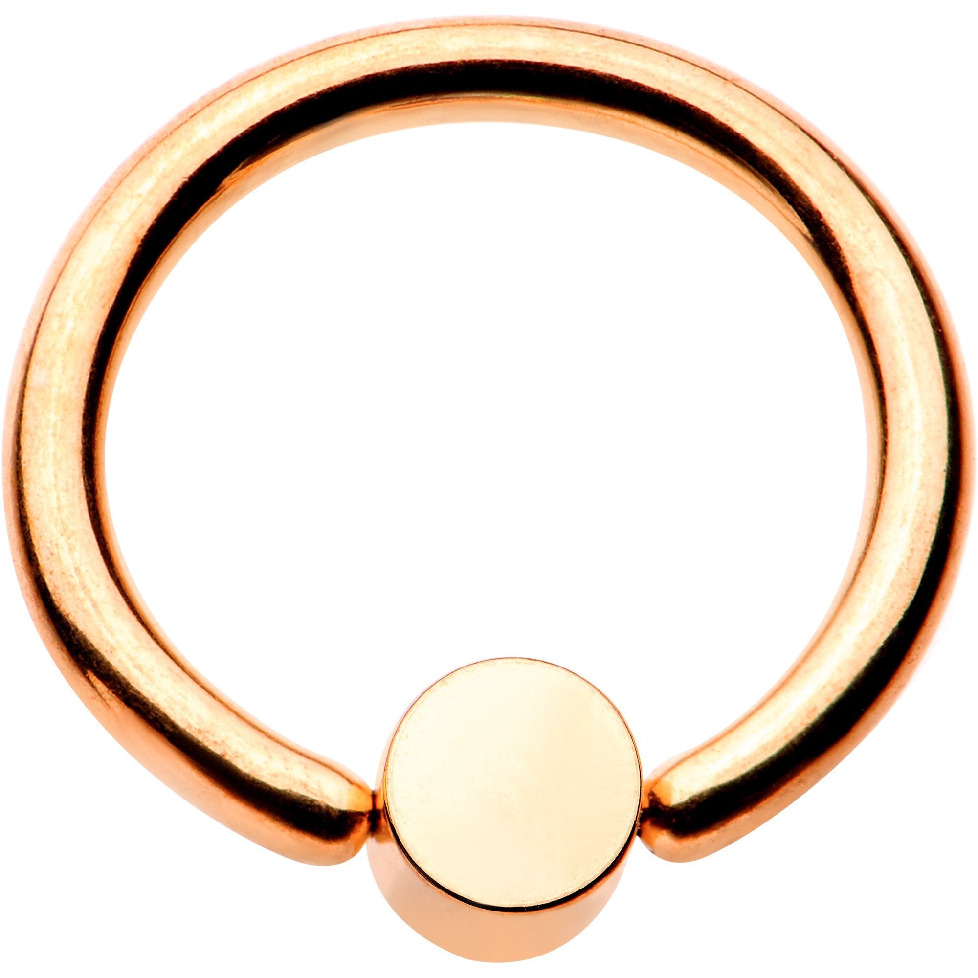 16G 5/16 White Faux Opal Rose gold IP BCR Captive Ring