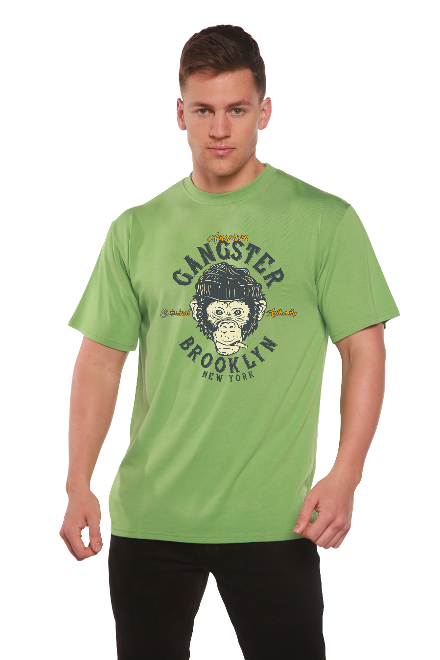 Gangster Brooklyn Men's Bamboo Viscose/Organic Cotton Short Sleeve Graphic T-Shirt
