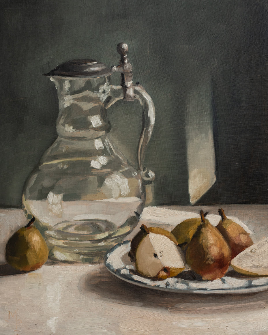 Glass Pitched And Pears Print