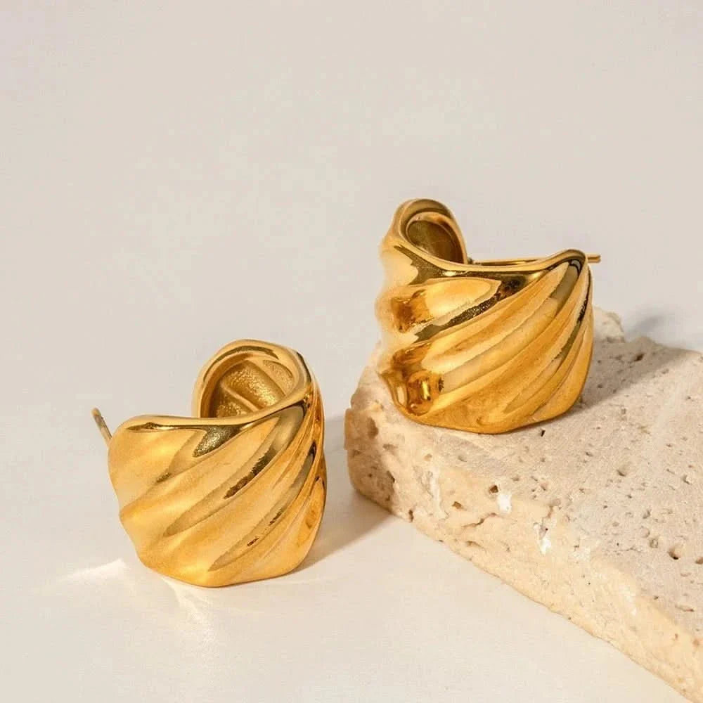 Aurora C Hoop Earrings
